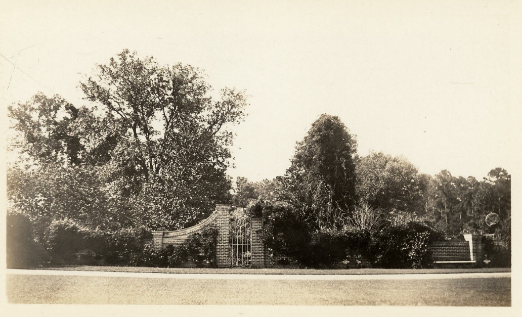 an old photo of the cemetery with trees around it